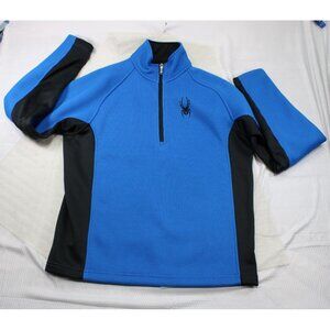 Spyder Mens S/P Blue & Black Half-Zip Core Sweater